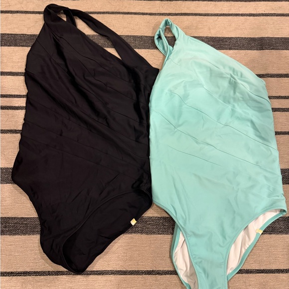 Summersalt “Sidestroke” swimsuits, black and mint. Size 8. - Picture 1 of 4